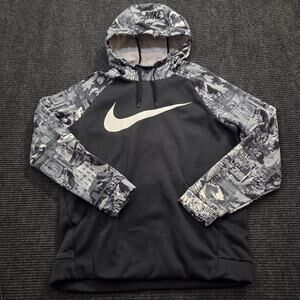 Nike Black Grey Hoodie Dry Fit Men's L LIKE NEW